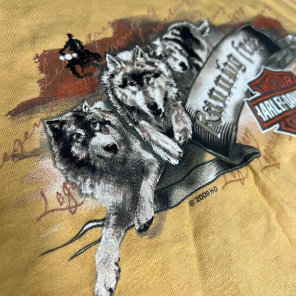 Harley-Davidson T-Shirt Running Free Wolves Mike’s Famous Smyrna Delaware Men’s - Picture 2 of 10